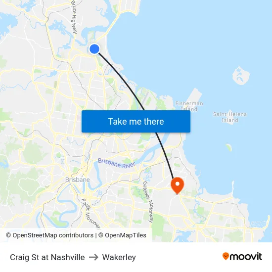 Craig St at Nashville to Wakerley map
