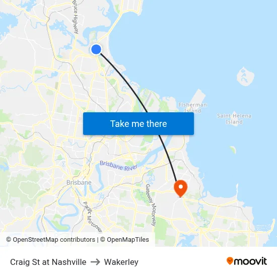 Craig St at Nashville to Wakerley map