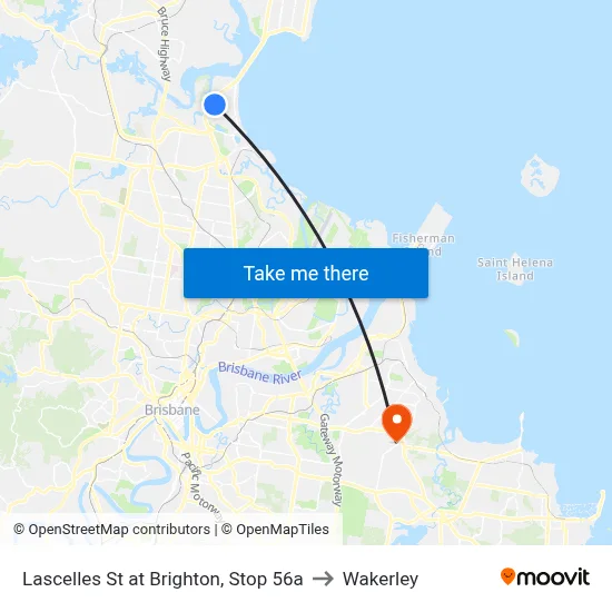 Lascelles St at Brighton, Stop 56a to Wakerley map