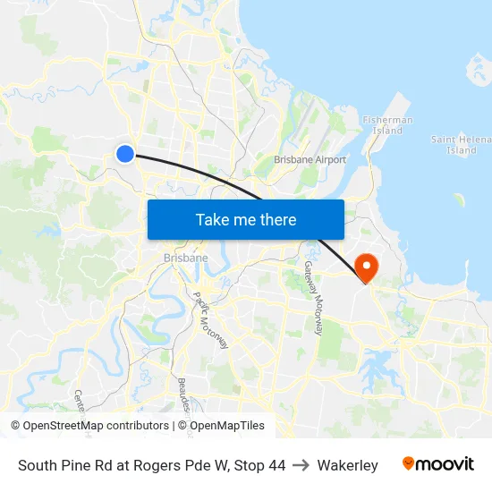 South Pine Rd at Rogers Pde W, Stop 44 to Wakerley map