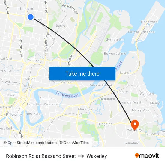 Robinson Rd at Bassano Street to Wakerley map