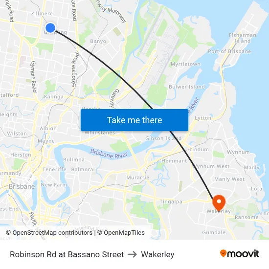 Robinson Rd at Bassano Street to Wakerley map