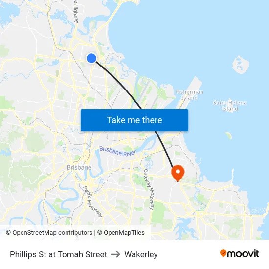 Phillips St at Tomah Street to Wakerley map