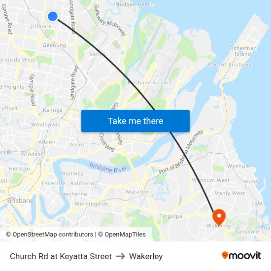 Church Rd at Keyatta Street to Wakerley map