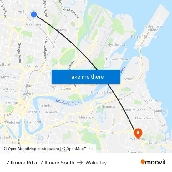 Zillmere Rd at Zillmere South to Wakerley map