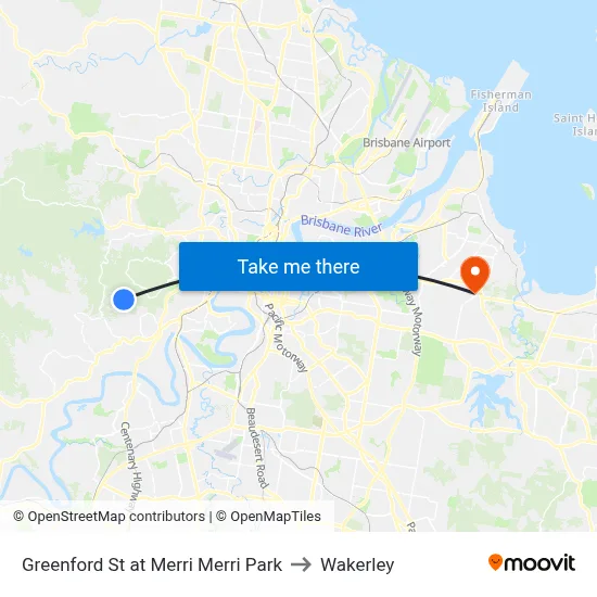 Greenford St at Merri Merri Park to Wakerley map