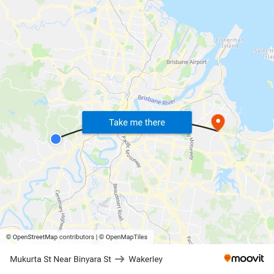 Mukurta St Near Binyara St to Wakerley map