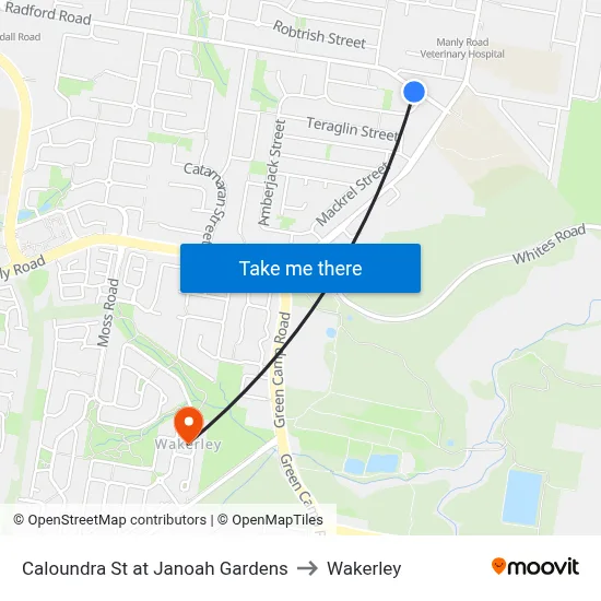 Caloundra St at Janoah Gardens to Wakerley map