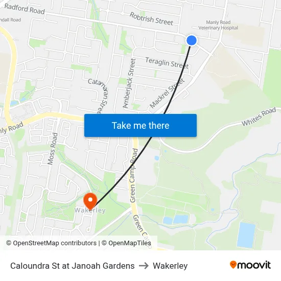 Caloundra St at Janoah Gardens to Wakerley map