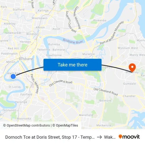 Dornoch Tce at Doris Street, Stop 17 - Temp Closure From 13 July to Wakerley map
