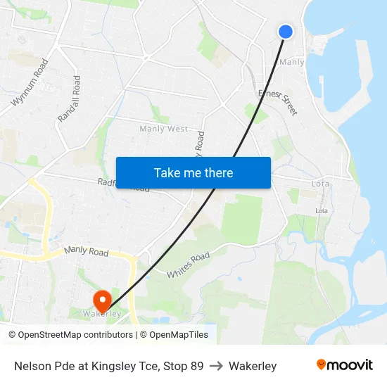 Nelson Pde at Kingsley Tce, Stop 89 to Wakerley map
