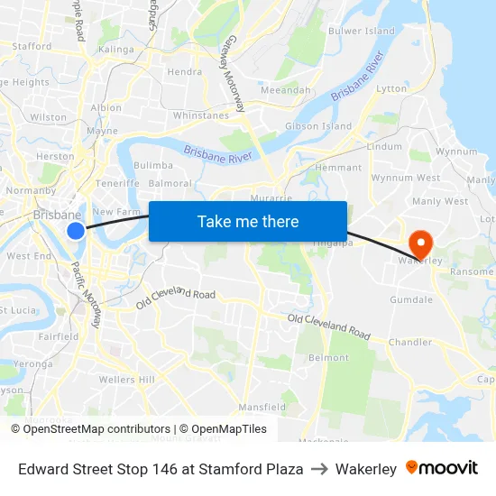 Edward Street Stop 146 at Stamford Plaza to Wakerley map