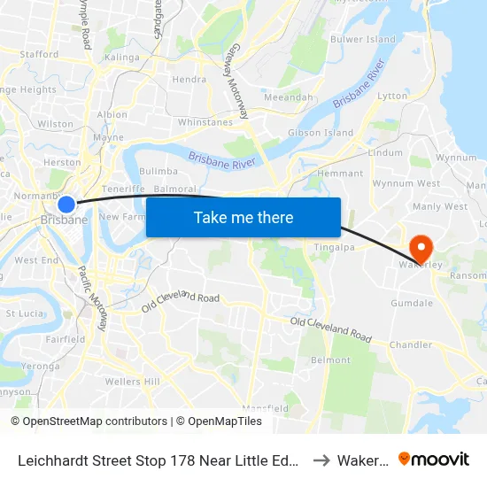 Leichhardt Street Stop 178 Near Little Edward St to Wakerley map
