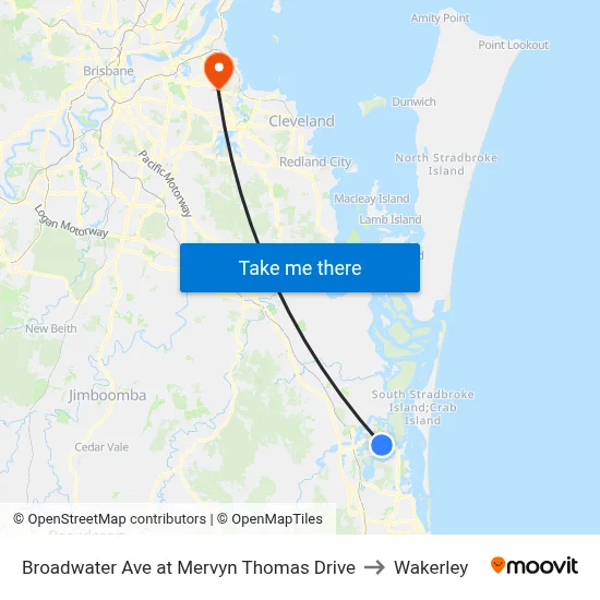 Broadwater Ave at Mervyn Thomas Drive to Wakerley map