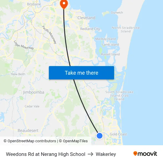 Weedons Rd at Nerang High School to Wakerley map