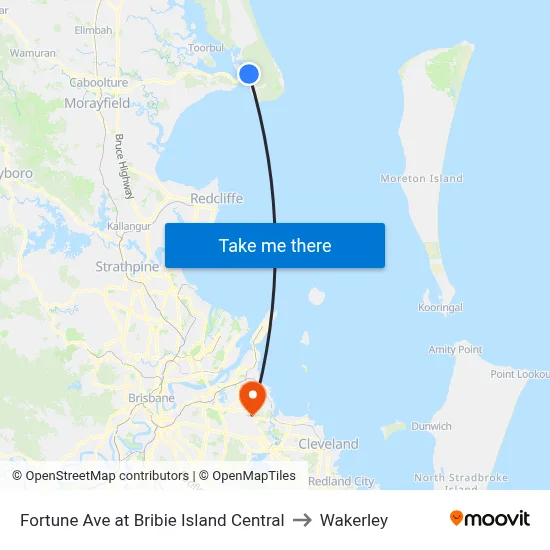 Fortune Ave at Bribie Island Central to Wakerley map