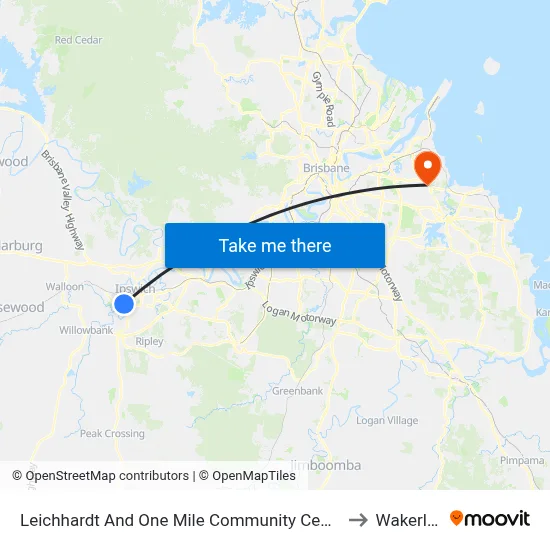 Leichhardt And One Mile Community Centre to Wakerley map