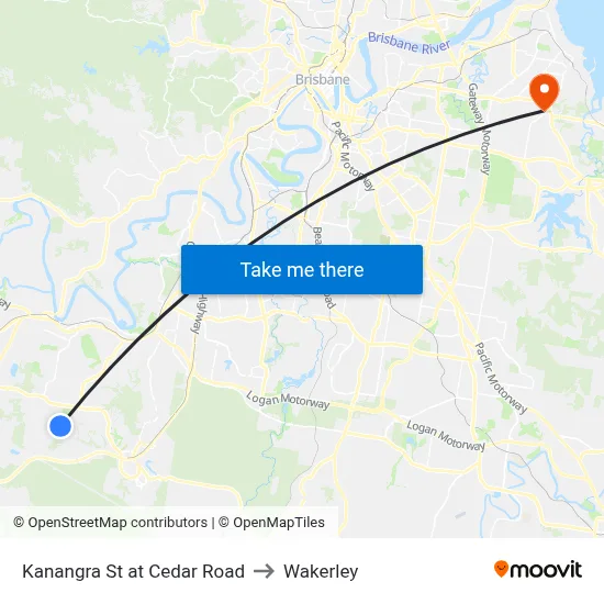 Kanangra St at Cedar Road to Wakerley map