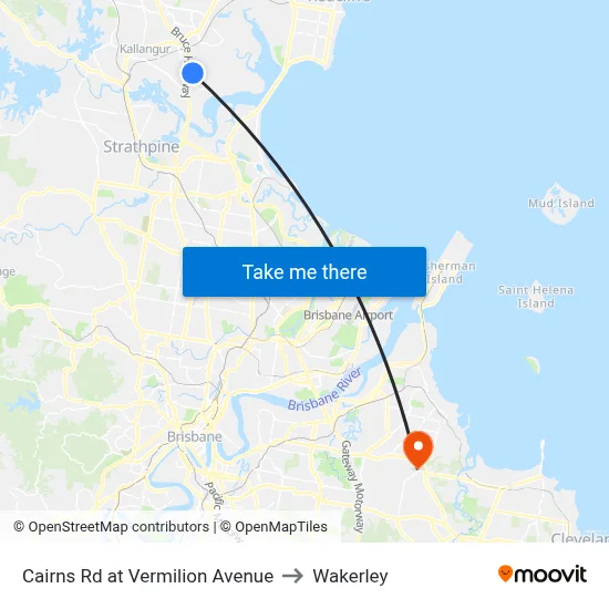 Cairns Rd at Vermilion Avenue to Wakerley map