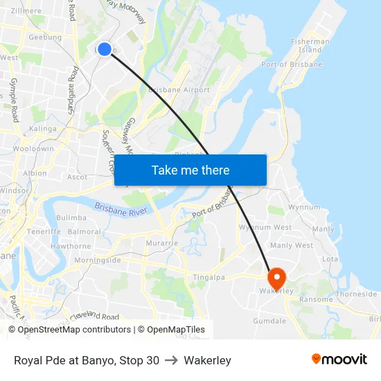 Royal Pde at Banyo, Stop 30 to Wakerley map