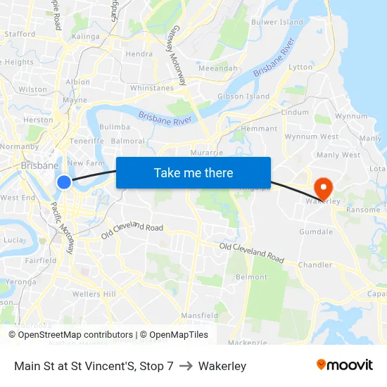 Main St at St Vincent'S, Stop 7 to Wakerley map