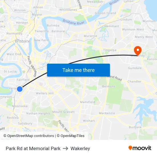 Park Rd at Memorial Park to Wakerley map