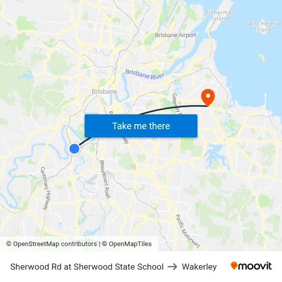 Sherwood Rd at Sherwood State School to Wakerley map