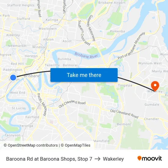 Baroona Rd at Baroona Shops, Stop 7 to Wakerley map