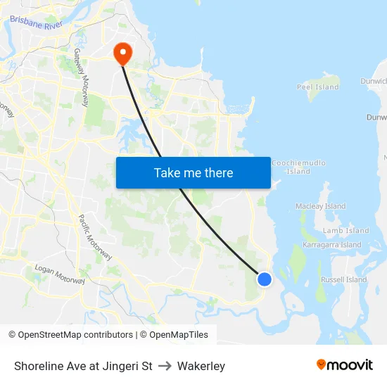 Shoreline Ave at Jingeri St to Wakerley map