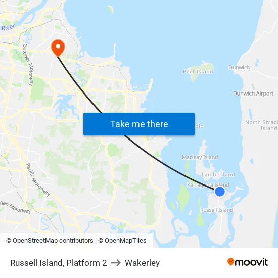 Russell Island Ferry Terminal 2 to Wakerley map