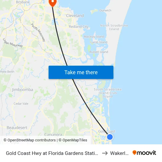 Gold Coast Hwy at Florida Gardens Station to Wakerley map
