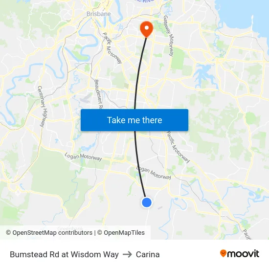 Bumstead Rd at Wisdom Way to Carina map