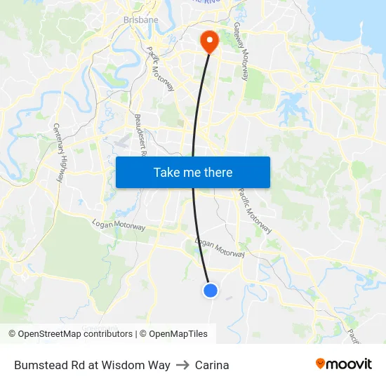 Bumstead Rd at Wisdom Way to Carina map