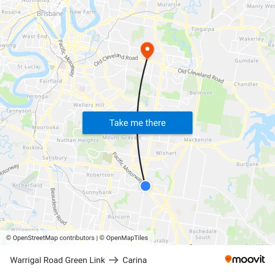 Warrigal Road Green Link to Carina map