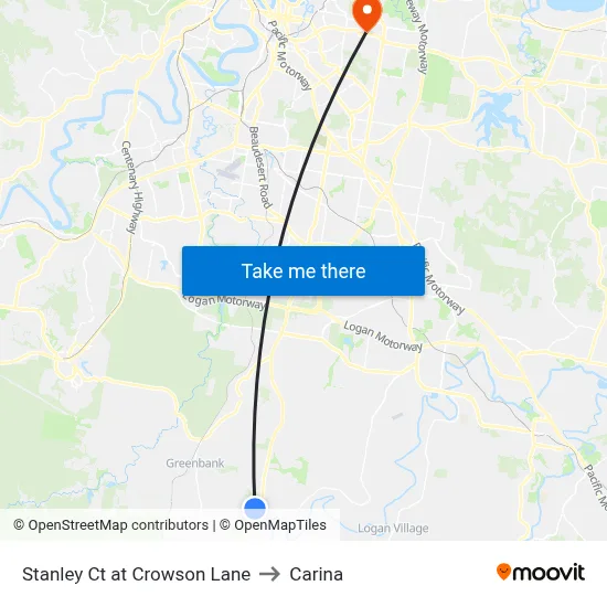 Stanley Ct at Crowson Lane to Carina map