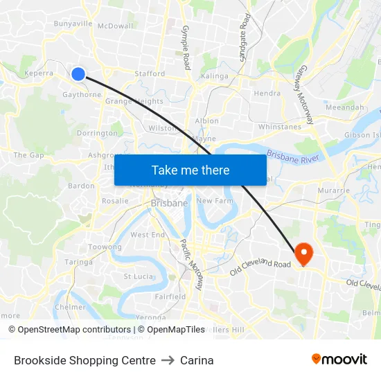 Brookside Shopping Centre to Carina map