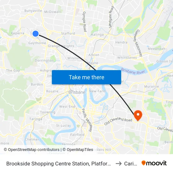 Brookside Shopping Centre Station, Platform B to Carina map