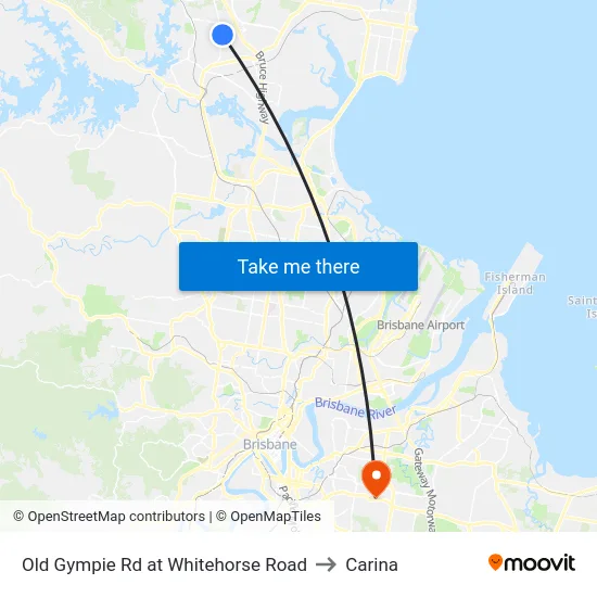 Old Gympie Rd at Whitehorse Road to Carina map