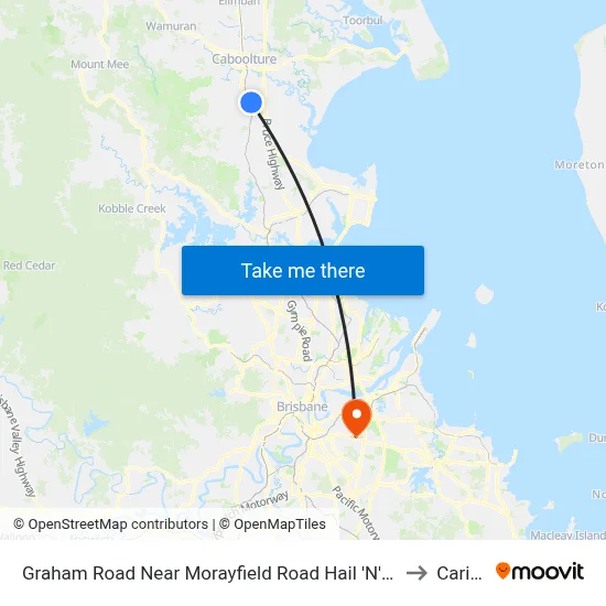 Graham Road Near Morayfield Road Hail 'N' Ride to Carina map
