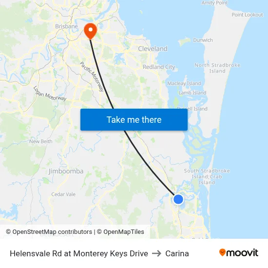 Helensvale Rd at Monterey Keys Drive to Carina map