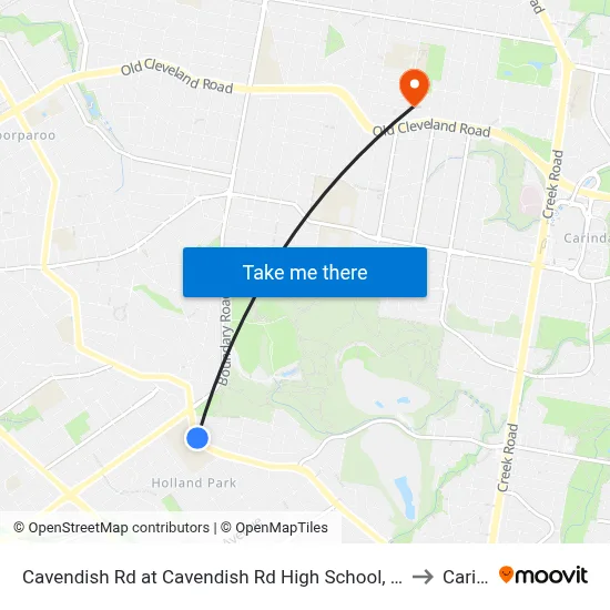 Cavendish Rd at Cavendish Rd High School, Stop 41 to Carina map