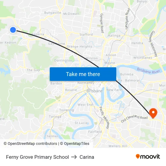 Ferny Grove Primary School to Carina map