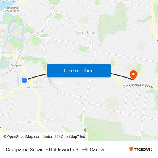Coorparoo Square - Holdsworth St to Carina map