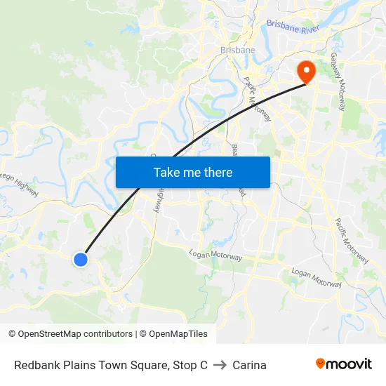 Redbank Plains Town Square, Stop C to Carina map