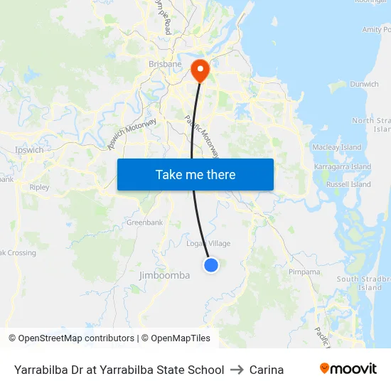 Yarrabilba Dr at Yarrabilba State School to Carina map