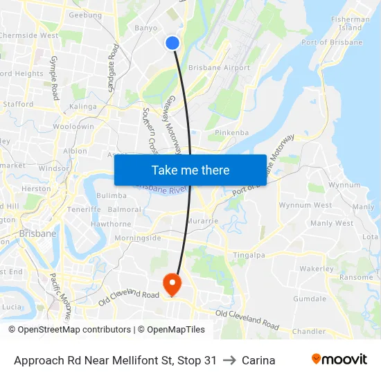 Approach Rd Near Mellifont St, Stop 31 to Carina map