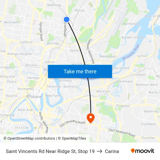 Saint Vincents Rd Near Ridge St, Stop 19 to Carina map