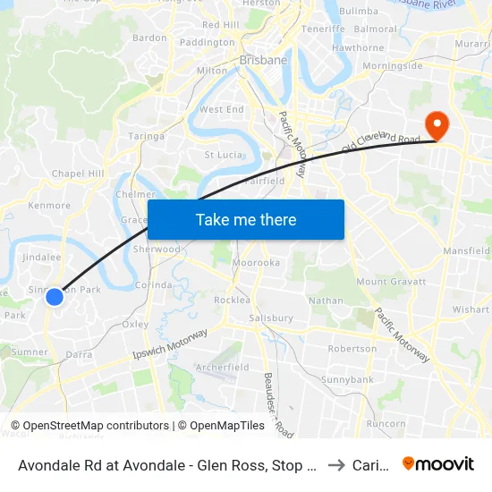 Avondale Rd at Avondale - Glen Ross, Stop 61 to Carina map