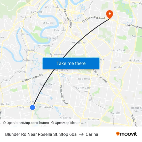 Blunder Rd Near Rosella St, Stop 60a to Carina map