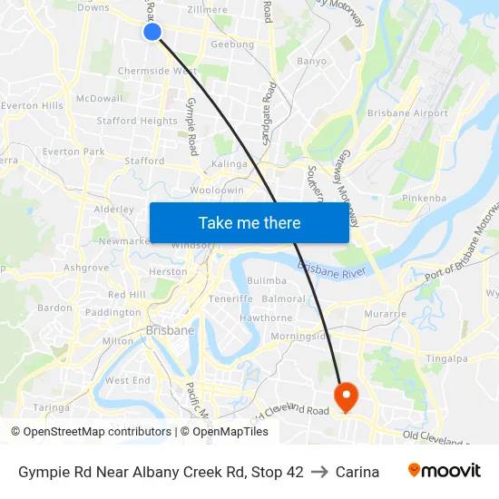 Gympie Rd Near Albany Creek Rd, Stop 42 to Carina map